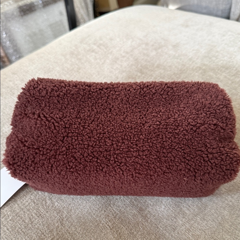 Lululemon Athletica Brown Fleece Makeup Pouch with Gold Accents - Picture 4 of 16